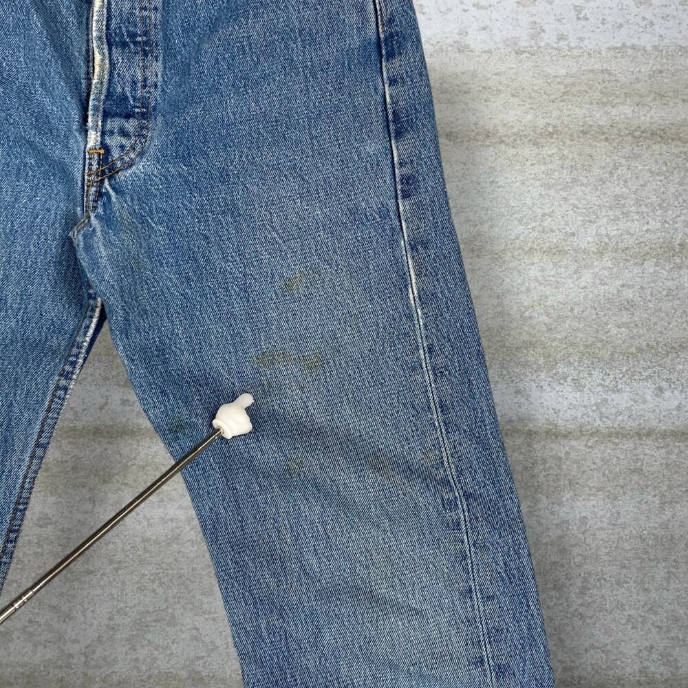 Vintage 90s Levis Jeans 501 28x30 Regular Straight Leg Fit Medium Wash Made USA - Picture 10 of 10